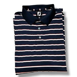 Footjoy Polo Shirt Mens XL Short Sleeve Striped Golf Athleisure